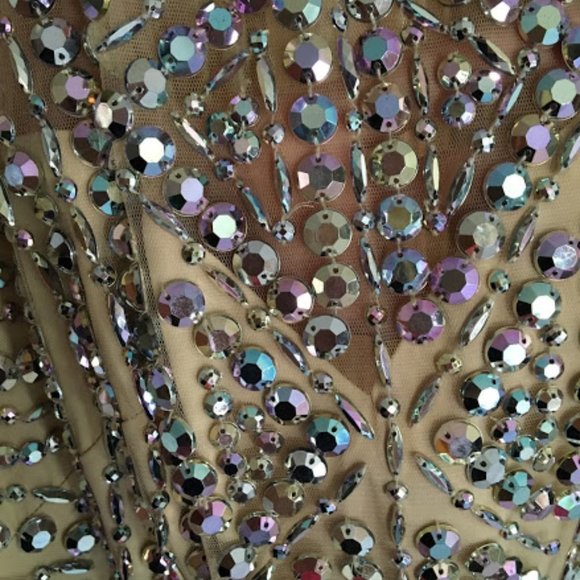 Sherri Hill 50248- Champagne/  Nude/ Iridescent - Picture 9 of 13